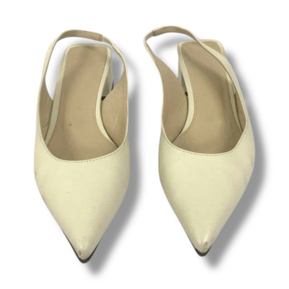 Theory Leather Slingback Pump in Light Nude Size 7.5 - Picture 3 of 4